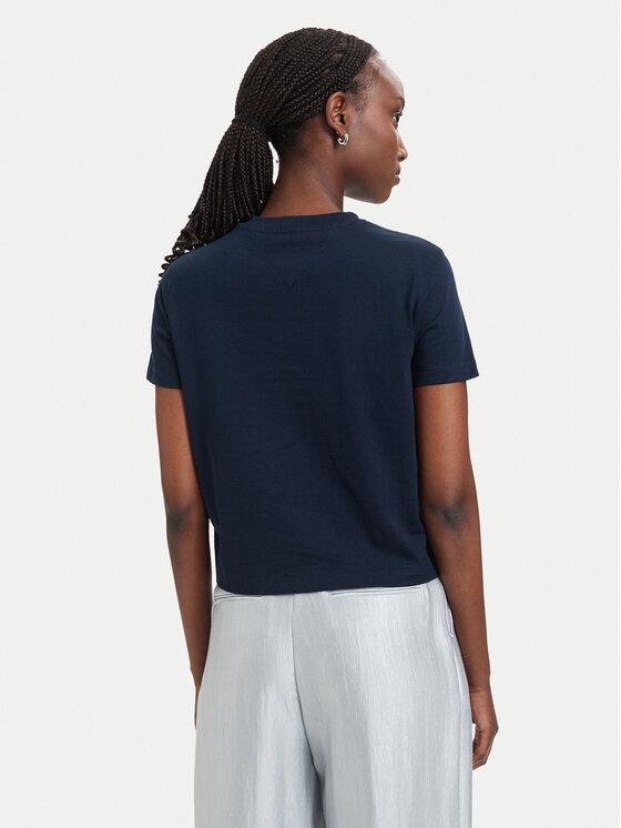 Tommy Jeans Tommy Jeans T-shirt Flag DW0DW22818 Tamnoplava Regular Fit