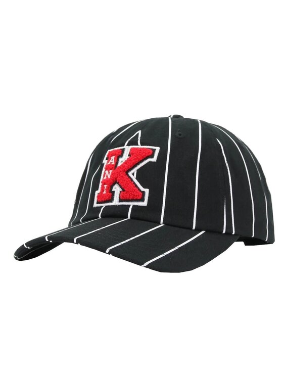 Czapka z daszkiem Karl Kani, Czarne, RETRO PATCH PINSTRIPE CAP