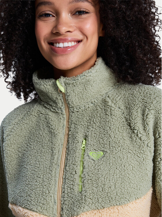 Roxy Roxy Fleecová mikina Boundless Spirit ERJPF03249 Zelená Regular Fit