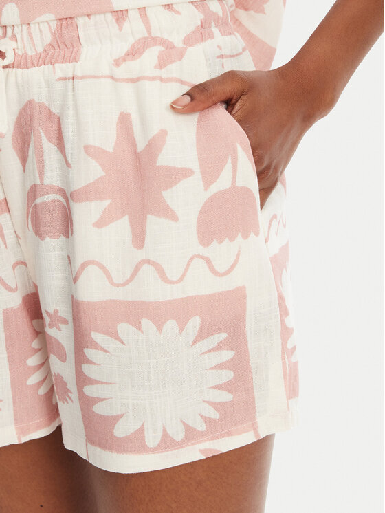 Banana Moon Banana Moon Pantaloncini di tessuto William Floreal MHW03 Rosa Loose Fit