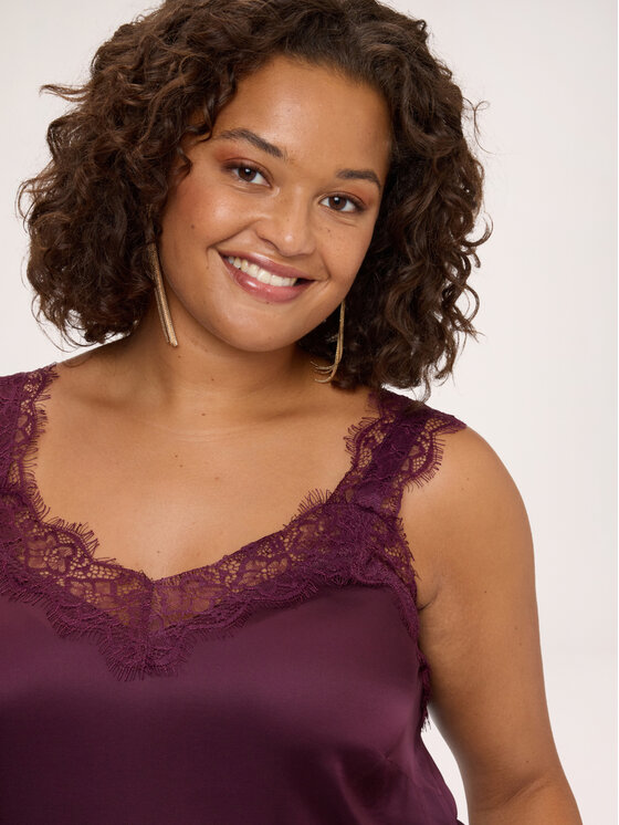 Fiorella Rubino Fiorella Rubino Top D011L000148N036 Bordowy Regular Fit