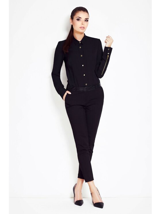 Awama Awama Košeľa A052 Čierna Basic Fit