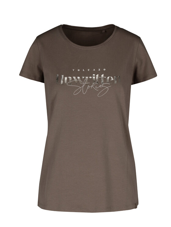 Volcano Volcano T-Shirt T-TALE Brązowy Regular Fit