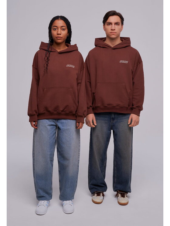 2005 2005 Mikina Basic Hnedá Oversize
