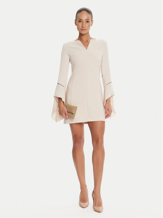Rinascimento Rinascimento Koktel haljina CFC0126187003 Bež Slim Fit