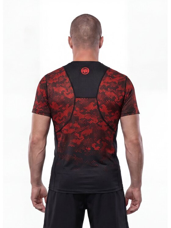 PITBULL PITBULL Koszulka techniczna HEX CAMO HILLTOP Czerwony Regular Fit