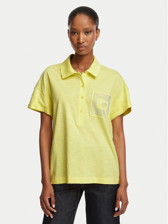 Liu Jo Tricou polo TA6159 JS870 Galben Regular Fit
