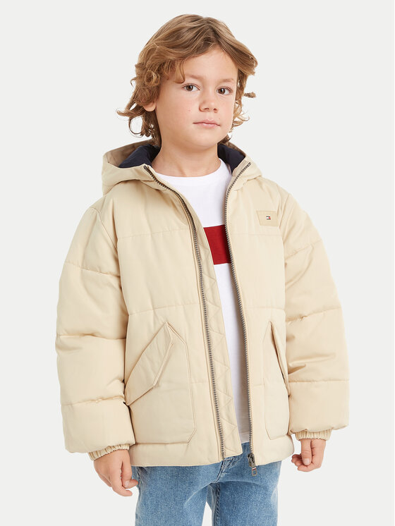 Tommy Hilfiger Geacă din puf Monotype KB0KB09092 Bej Regular Fit