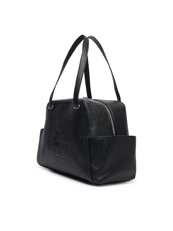 Calvin Klein Calvin Klein Дамска чанта Pockets Monologo Tote LV04F3689G Черен