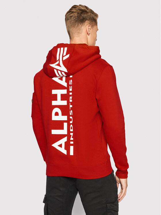 Alpha Industries Alpha Industries Суитшърт Back Print 178318 Червен Regular Fit