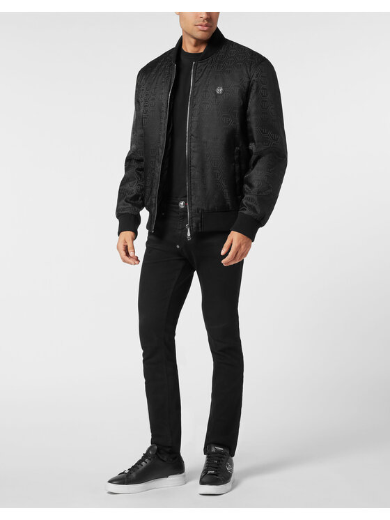 PHILIPP PLEIN PHILIPP PLEIN Kurtka bomber 26075 Czarny Regular Fit