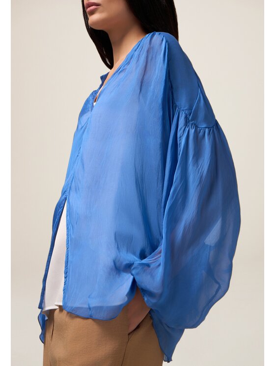 Oltre Oltre Blusa 2228E000331N0G4 Blu Baggy Fit
