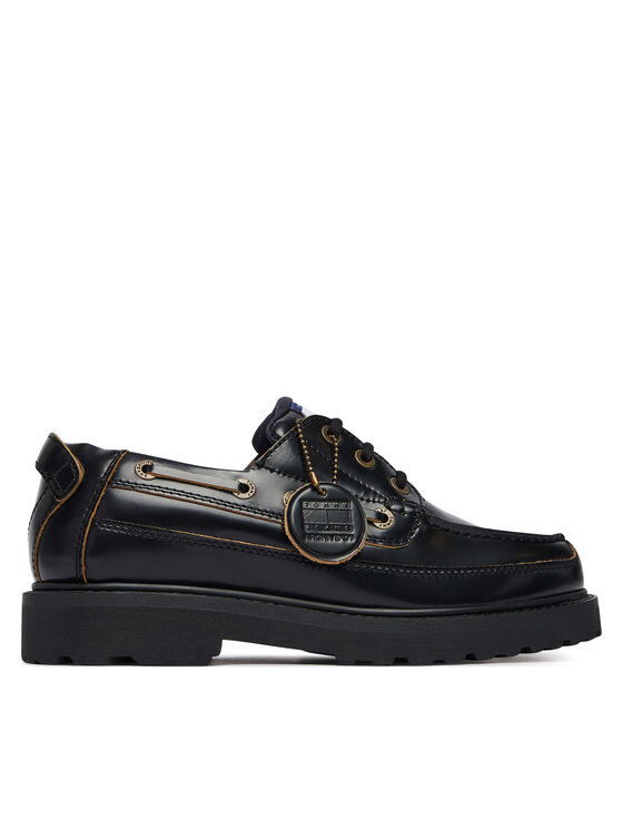 Tommy Jeans Tommy Jeans Halbschuhe Archive '01 Boat Shoe Lthr EM0EM01705 Schwarz