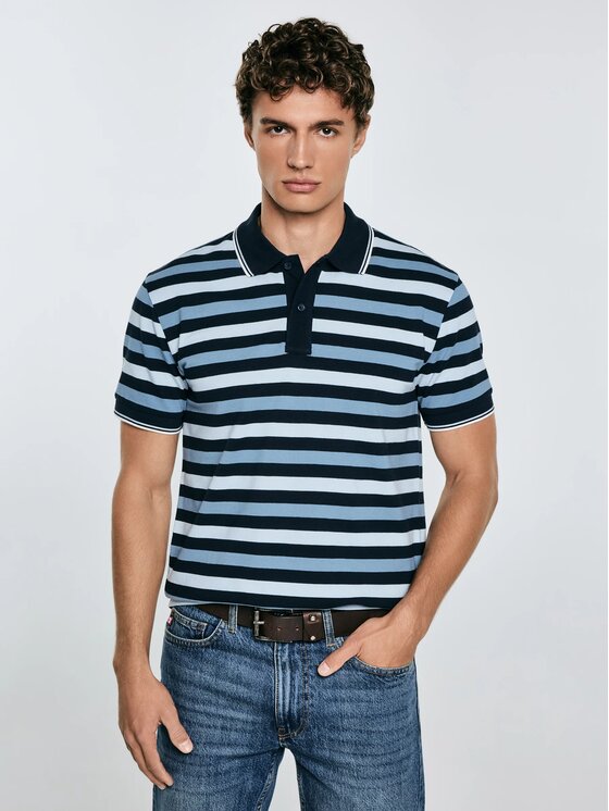 BIG STAR BIG STAR Polo SEULIR_401_150 Niebieski Basic Fit