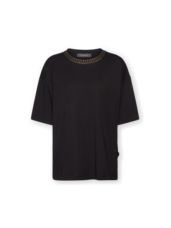 Elena Mirò Elena Mirò T-Shirt G040Z000689N033 Czarny Over Fit
