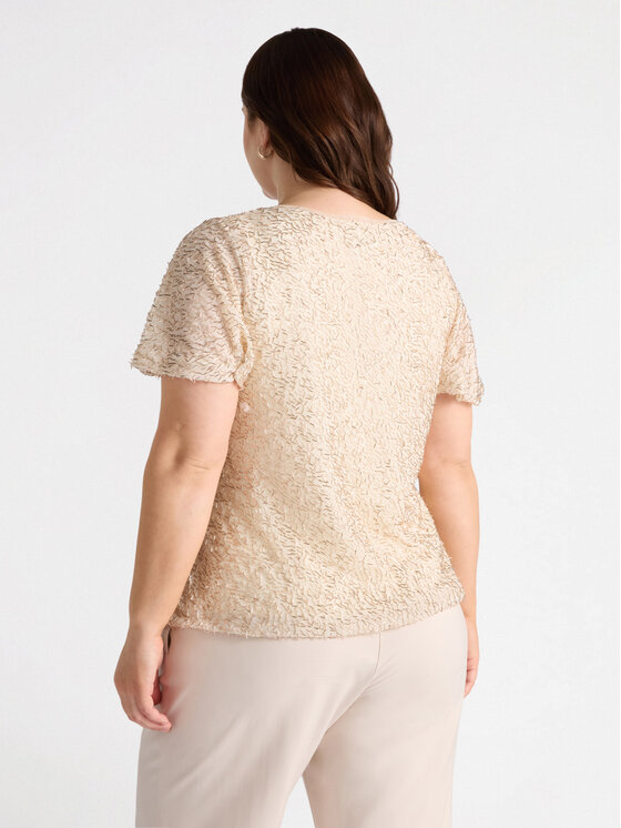 Fiorella Rubino Fiorella Rubino T-Shirt G223L008528N002 Złoty Boxy Fit