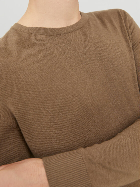 Jack & Jones Jack & Jones Sweter 12208364 Brązowy Regular Fit