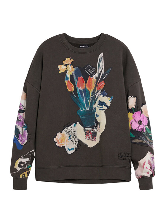 Desigual Desigual Mikina Evelyn 26SWSK16 Šedá Regular Fit