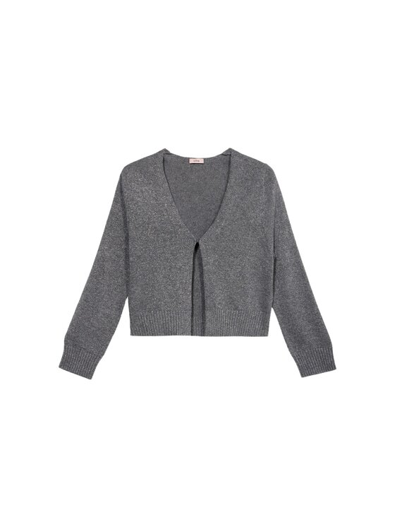 Oltre Oltre Sweter M452J005199N013 Szary Cropp Fit