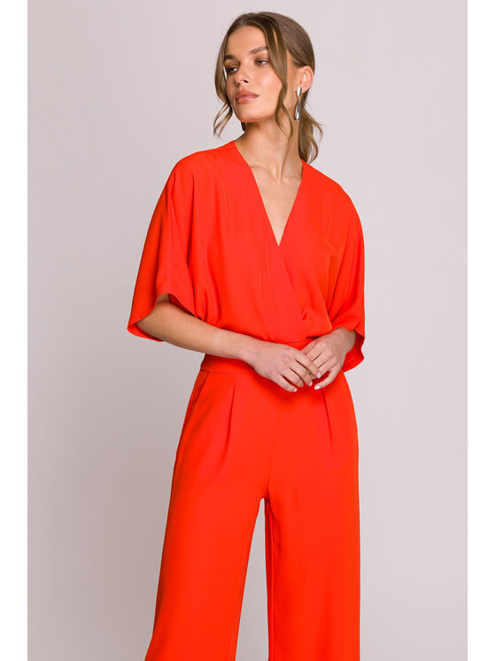 Stylove Stylove Kombinezon S395 Pomarańczowy Sexy Straight Fit