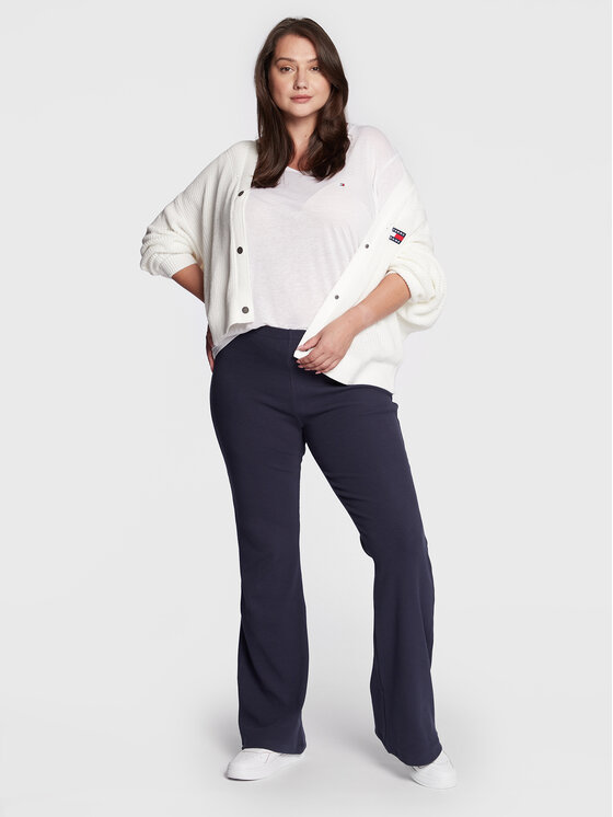 T-shirt Crv Rlx Linen WW0WW35382 Bianco Oversize