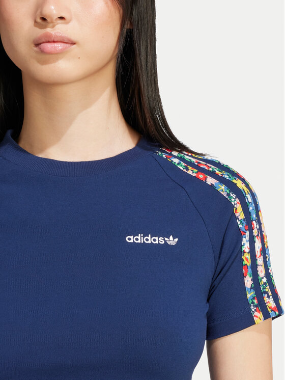 adidas adidas Tricou Liberty London 3-Stripes Infill Baby JC7788 Bleumarin Slim Fit