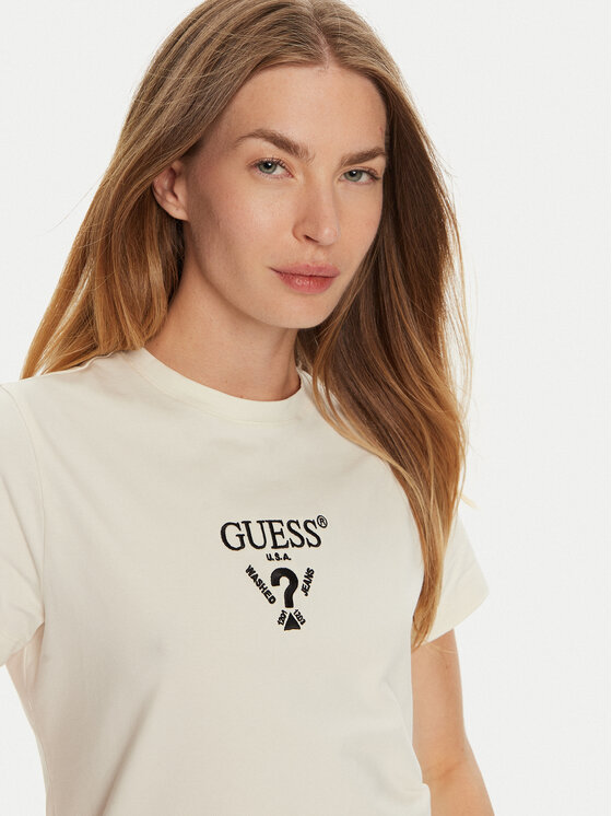 Guess Guess Тишърт Colette V4YI21 KCDH1 Бял Regular Fit