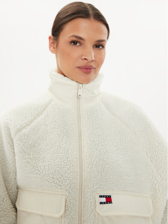 Tommy Jeans Tommy Jeans Демісезонна куртка Teddy DW0DW18303 Écru Regular Fit