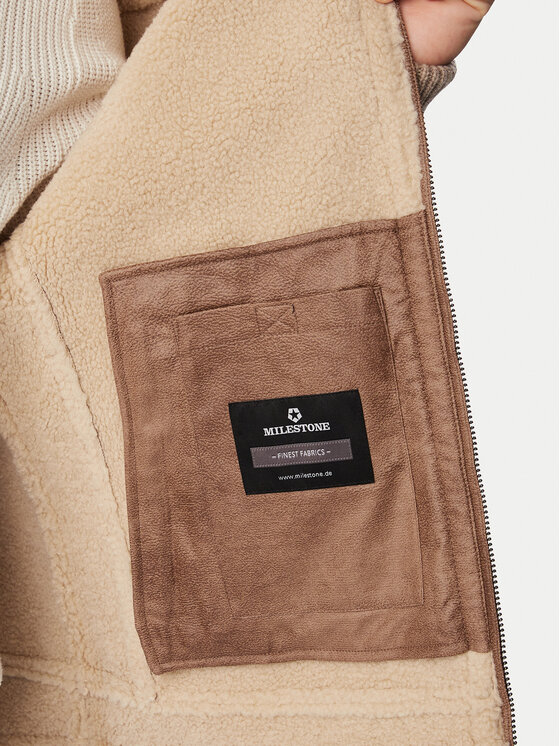Milestone Milestone Штучний овчинний тулуб MSRiano 630813 60935 Світло-коричневий Regular Fit