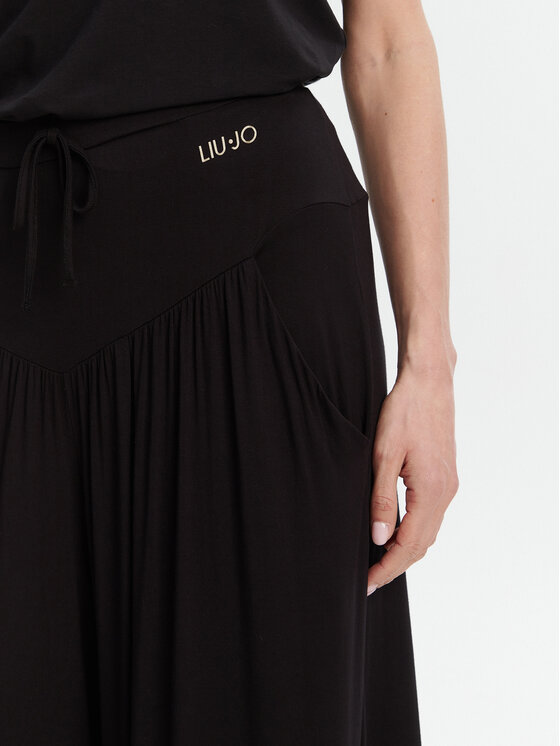 Liu Jo Beachwear Liu Jo Beachwear Παντελόνι υφασμάτινο VA5039 JS360 Μαύρο Relaxed Fit