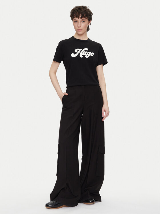 HUGO HUGO T-krekls Damacia_4 50539101 Melns Regular Fit