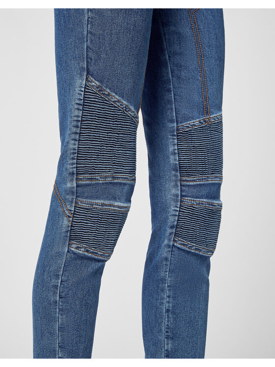 PHILIPP PLEIN PHILIPP PLEIN Legginsy 1593 Niebieski jasny Slim Leg