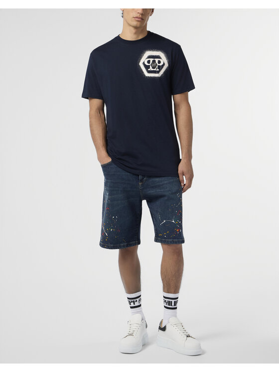 PHILIPP PLEIN PHILIPP PLEIN Tričko 29027 Tmavomodrá Regular Fit