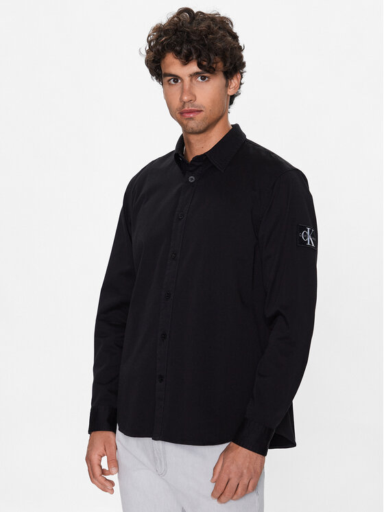 Calvin Klein Jeans Camicia J30J323255 Nero Relaxed Fit, taglia : S