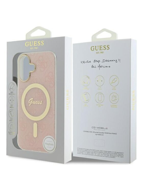 Guess Guess Etui na telefon iPhone 16 Różowy