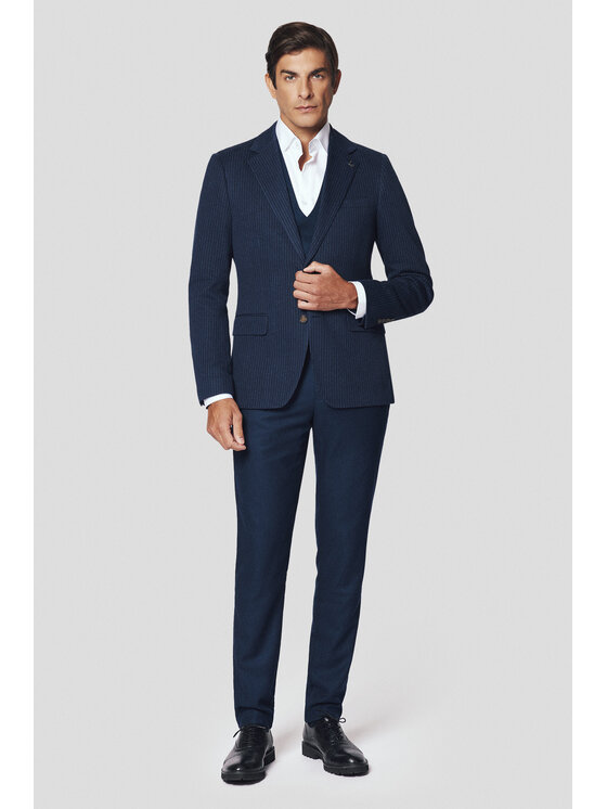 Lancerto Lancerto Marynarka Lecce MA131224000014 Granatowy Slim Fit