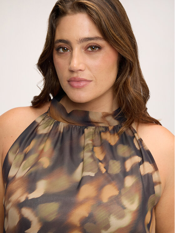 Fiorella Rubino Fiorella Rubino Top D032L000169N0V2 Brązowy Flared Fit