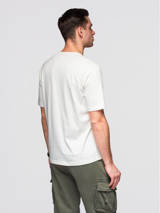 Ombre Ombre T-Shirt OM-TSPT-0261 Biały Regular Fit