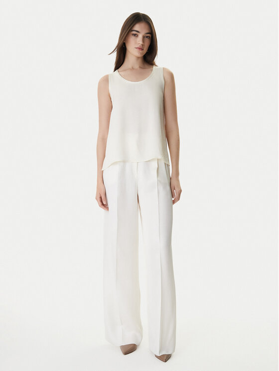 Marella Marella Текстилни панталони Emme by Marella Adito 2615131221 Кремав Straight Fit
