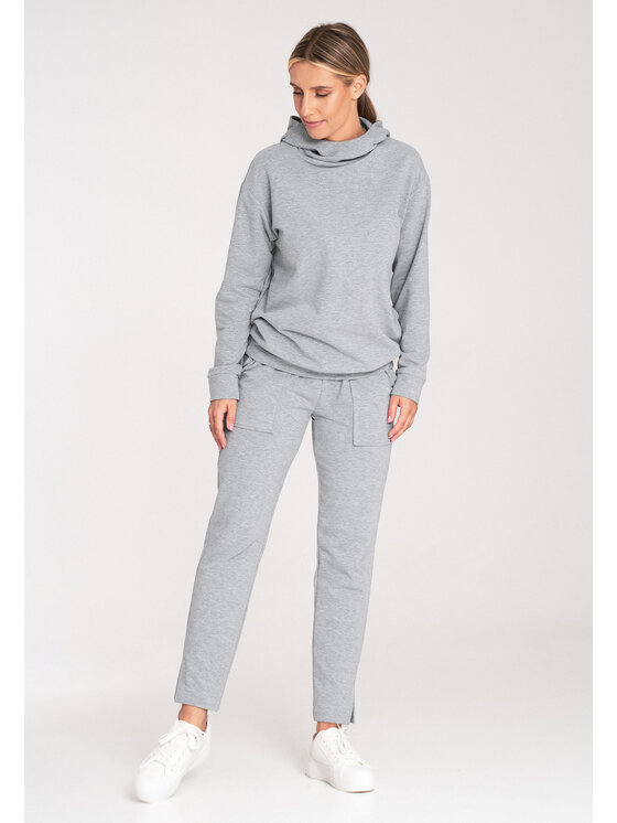 FIGL FIGL Mikina M1034 Šedá Regular Fit
