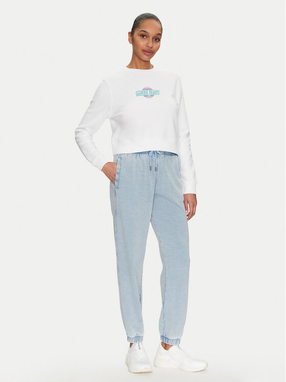 Guess Jeans Guess Jeans Bluză W5GQ20 K68I4 Alb Regular Fit