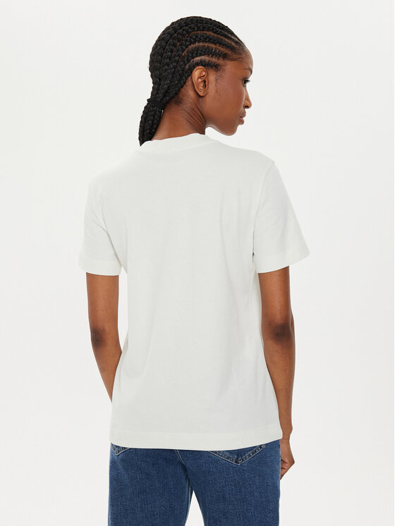Calvin Klein Jeans Calvin Klein Jeans Marškinėliai Satin Applique J20J223925 Écru Regular Fit