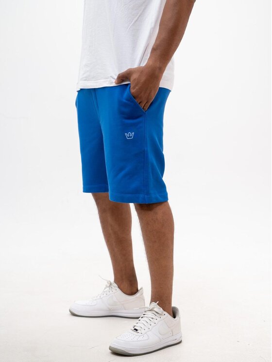 Jigga Wear Jigga Wear Szorty materiałowe Krótkie Spodenki Dresowe Męskie Ciemne Niebieskie Jigga Wear Simple Crown XL Niebieski Regular Fit