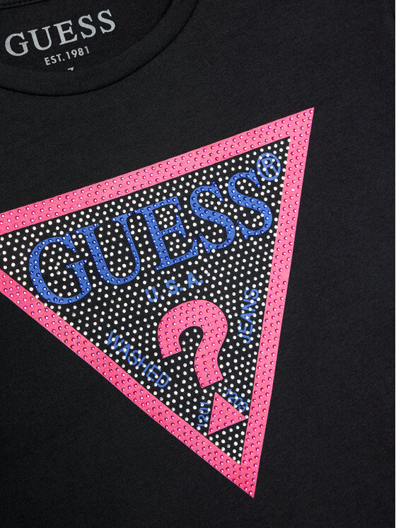 Guess Guess Marškinėliai J1RI26 K6YW1 Juoda Regular Fit