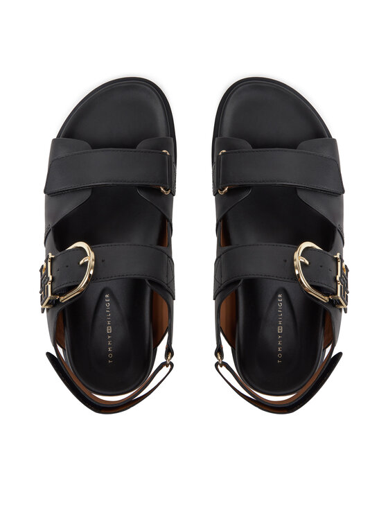 Tommy Hilfiger Tommy Hilfiger Sandale Leather Sporty Sandal FW0FW08799 Crna