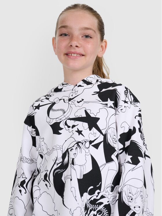 4F 4F Felpa 4FJRAW25TSWSF2348-90A Bianco Oversize