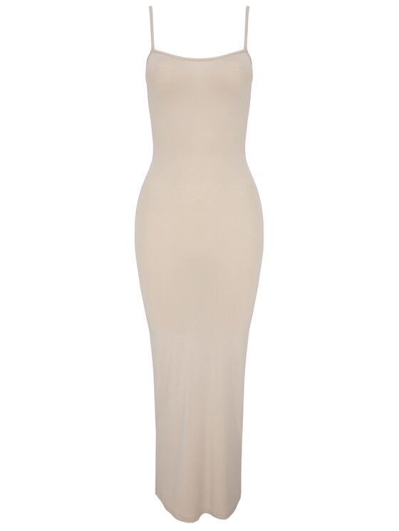 MAI MAI Sukienka dzianinowa MILA Beżowy Feminine Fit