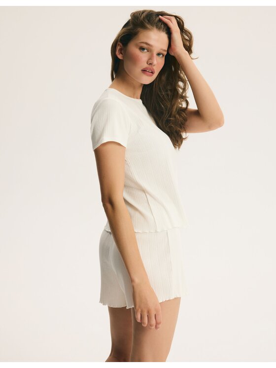 Esotiq Esotiq Piżama 45994 Biały Regular Fit