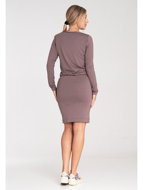 FIGL FIGL Každodenné šaty M1049 Hnedá Casual Fit