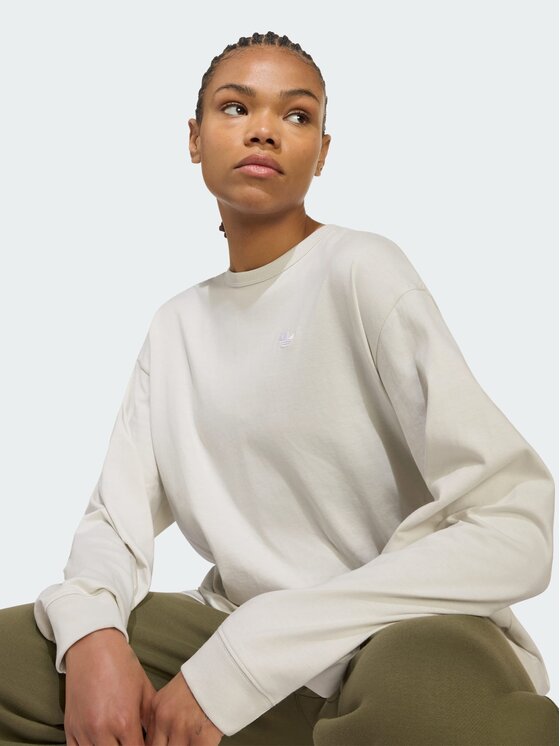 adidas adidas Sweter 165625 Kremowy Oversize